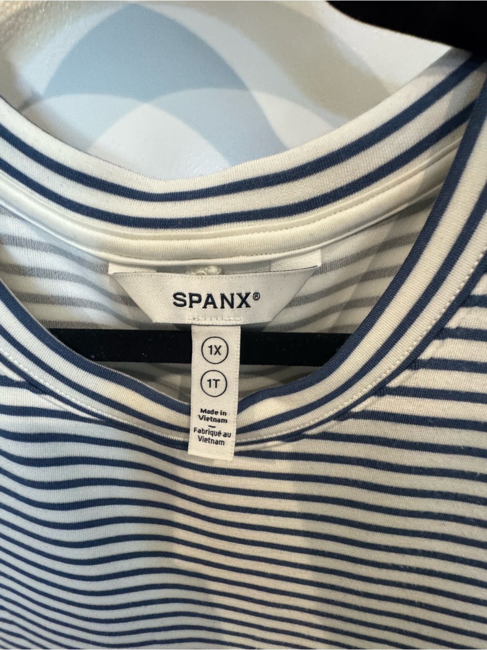 Spanx Striped Tee Maxi Dress in Blue and Creamy White - Picture 2 of 3
